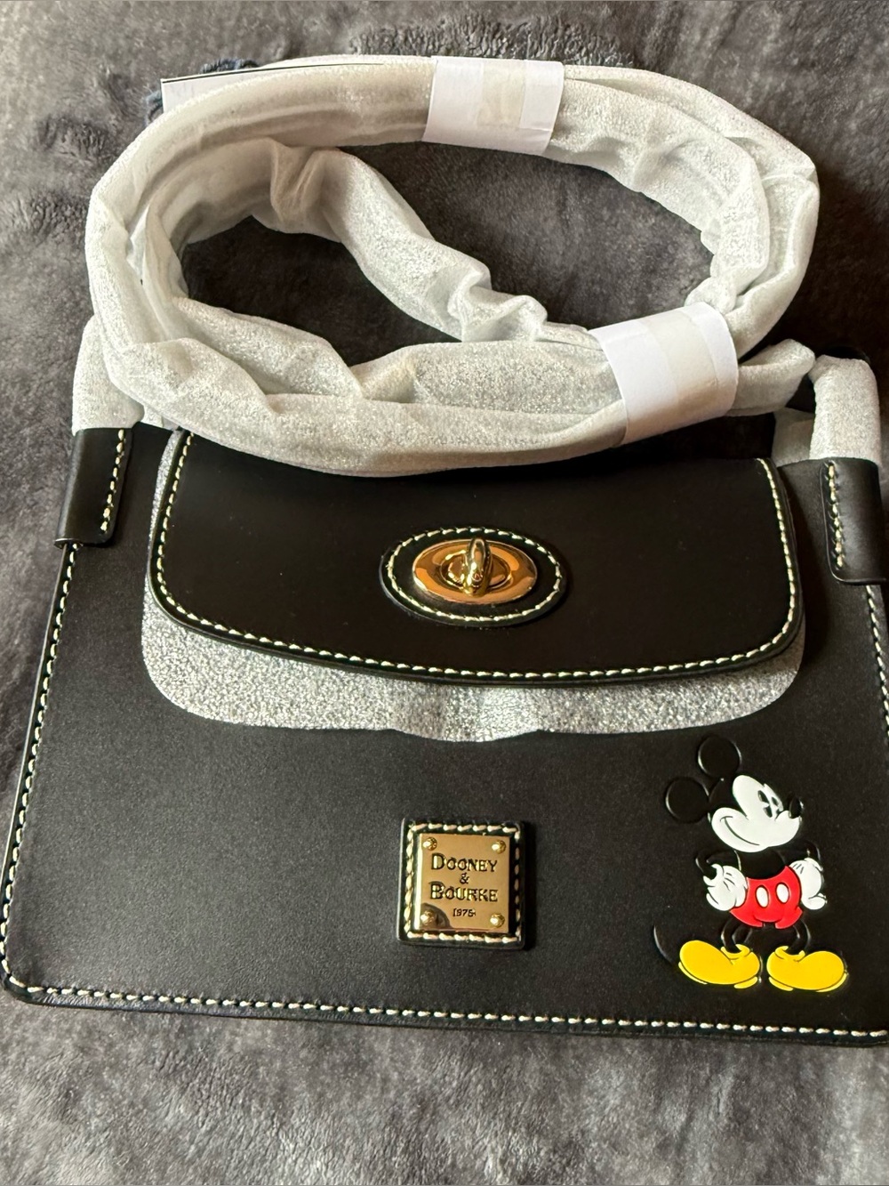 Disney Dooney & Bourke Mickey Mouse Black Leather Bag